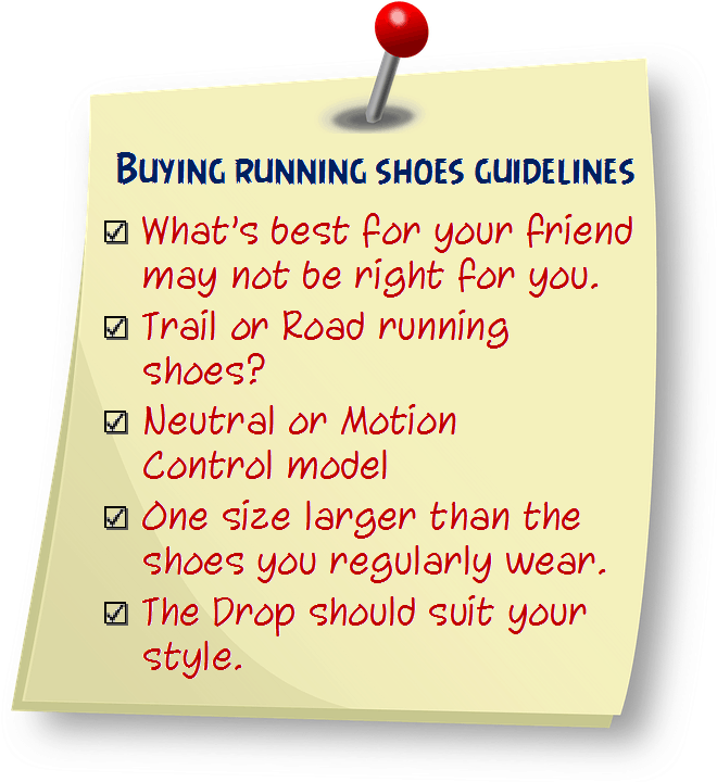 Buying running shoes - Guidelines Summary