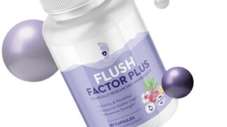 Flush Factor Plus bottle with clinically researched ingredients for leg mobility, swelling relief, and healthy circulation.